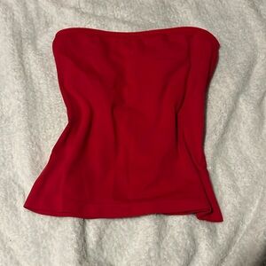 Red strapless top from Target